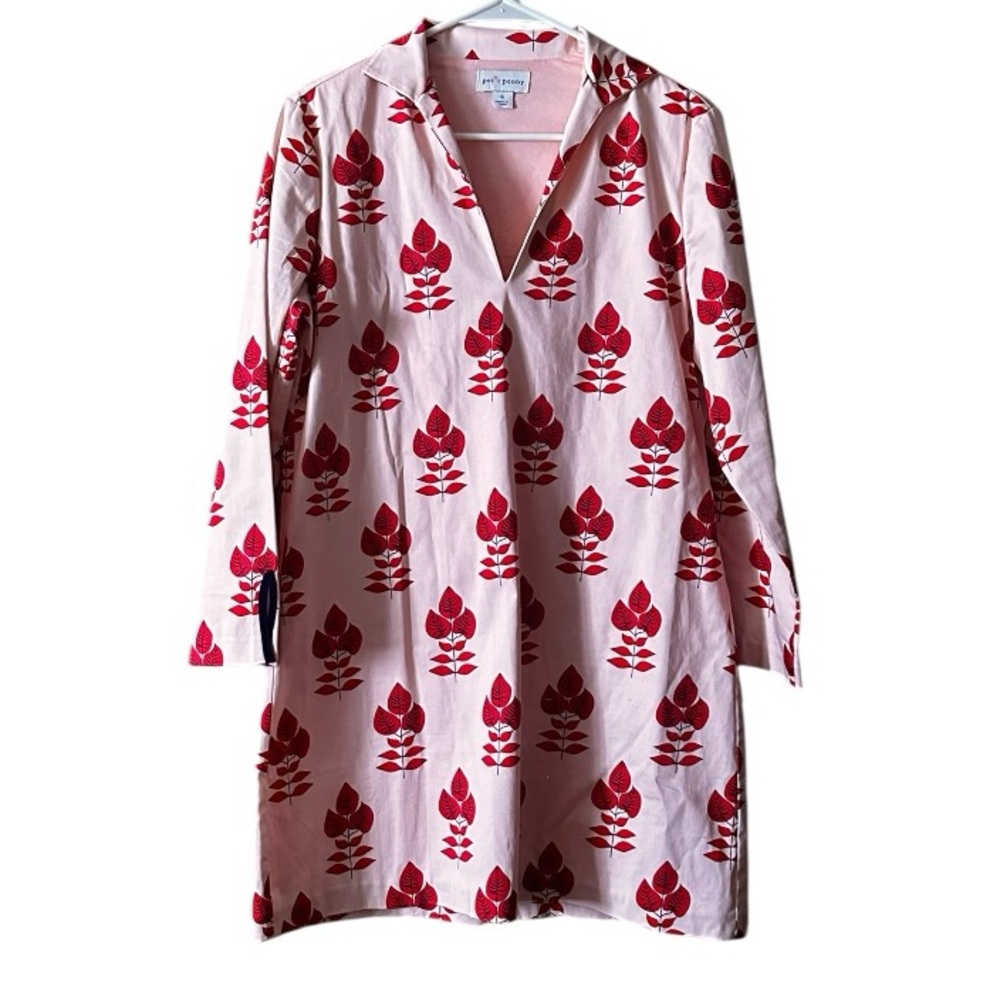 Petit Peony Red and Pink Floral Mini Dress / Tunic Top Size Small 📦